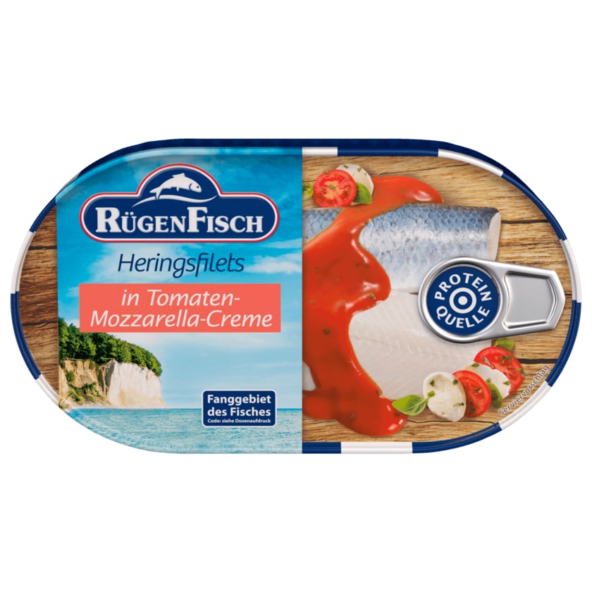Rügenfisch Heringsfilets in Tomaten-Mozzarella-Creme 200g